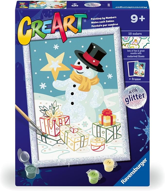 Peinture à numéro CreArt : Bonhomme de neige spectaculaire