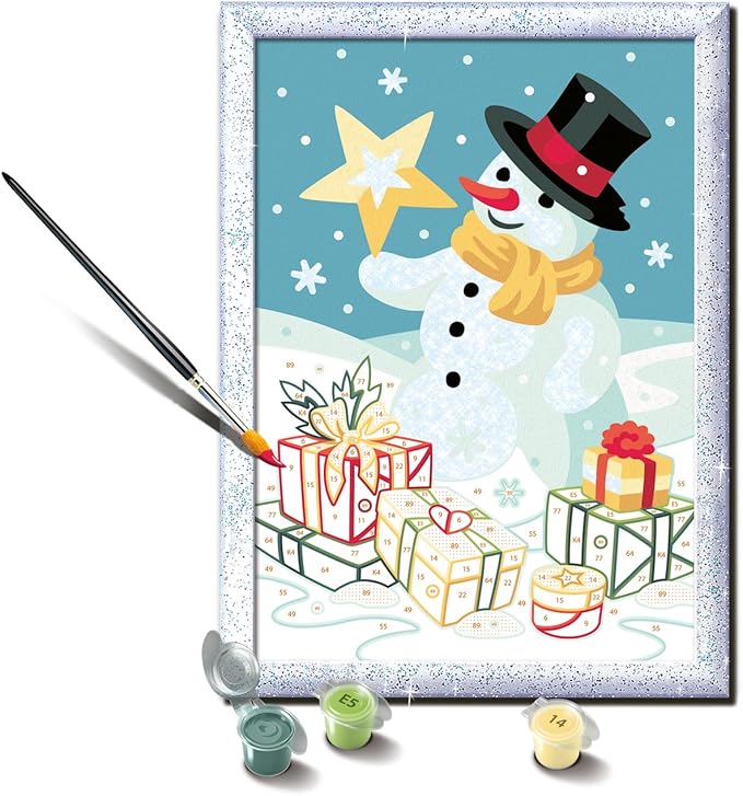 Peinture à numéro CreArt : Bonhomme de neige spectaculaire