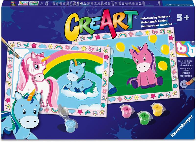 Peinture à numéro CreArt Junior: Licornes joyeuses