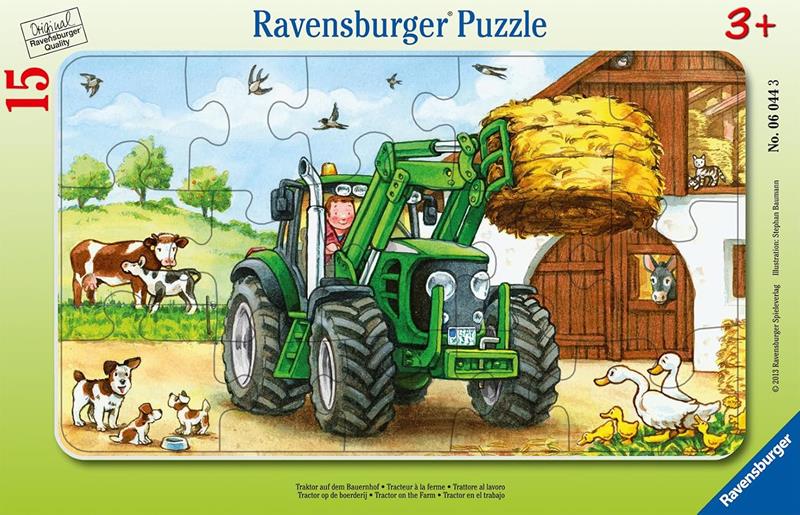 Casse-tête Ravensburger avec cadre - Le tracteur de la ferme - 15 pièces