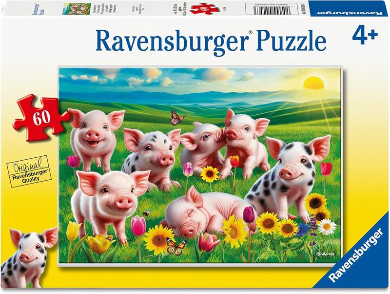Casse-tête Ravensburger - Cochons adorables - 60 pièces