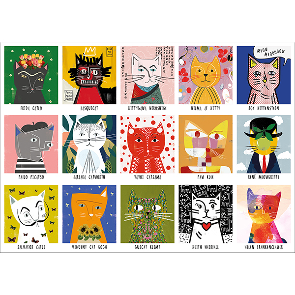 Happily Puzzle – Art Cats by Nia Gould – 1000 Pieces