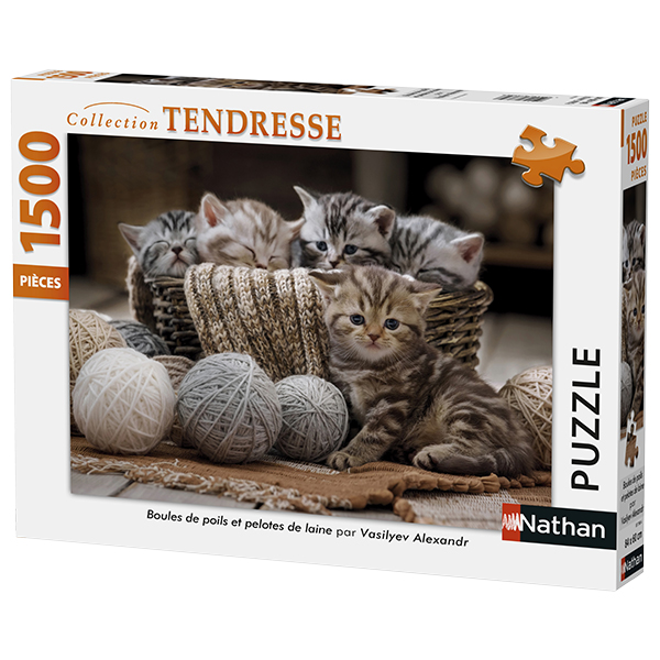 Casse-tête Nathan - Collection tendresse : Boules de poils et pelotes - 1500 pièces