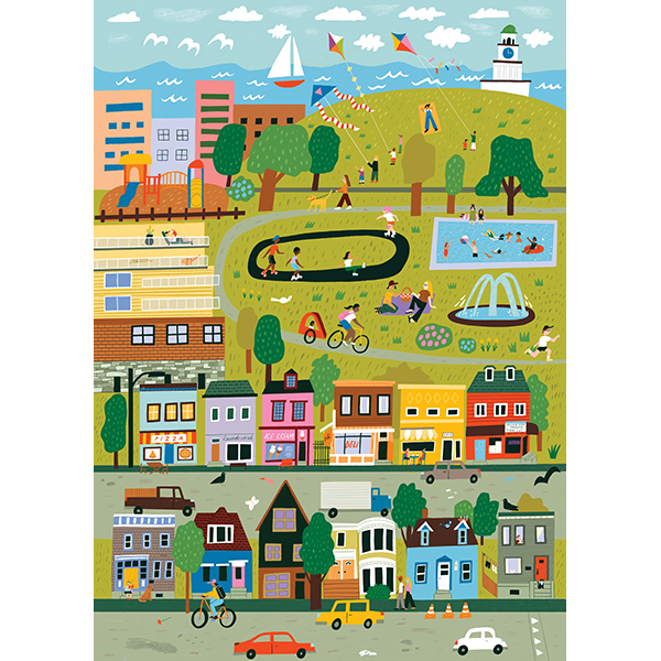 Holiyay Puzzle –  Urban Stroll by A. Dawn Puopolo - 1000 pieces