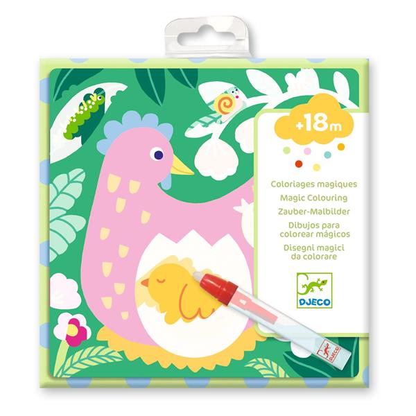 Djeco Magic coloring : Peekaboo! Garden Baby Animals