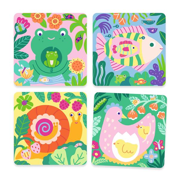 Coloriages magiques Djeco : Coucou caché maman-bébé du jardin