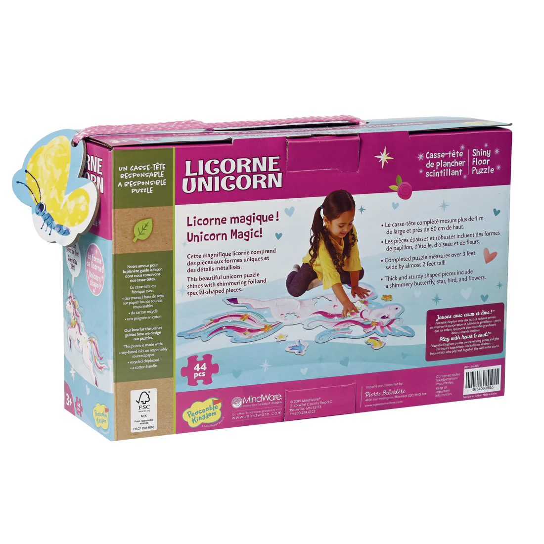 Casse-tête de plancher - Licorne scintillante - 44 pièces