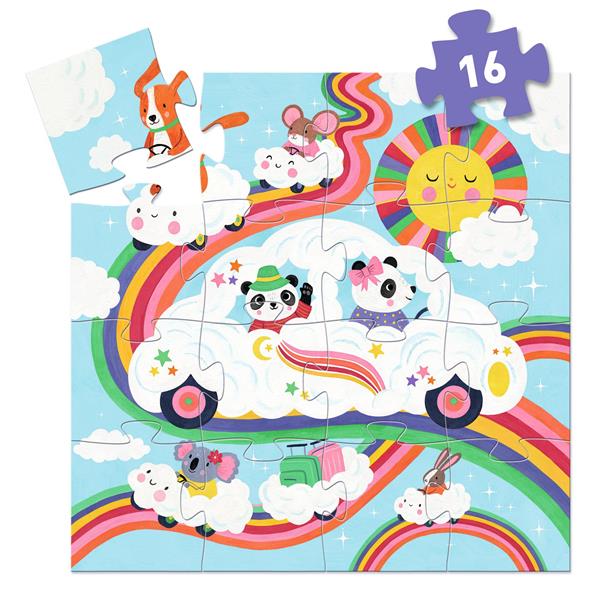 Casse-tête Djeco Puzzle silhouette - Voiture nuage - 16 pièces