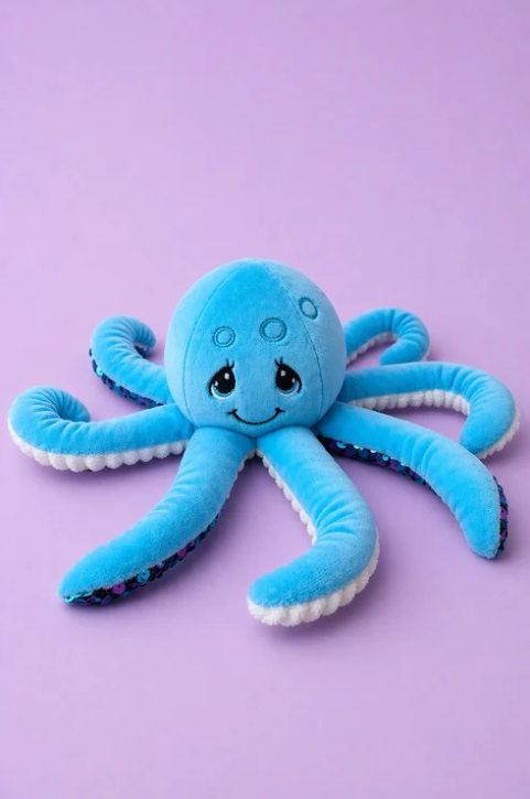 Mini peluche sensorielle ToyBox - Pieuvre bleue
