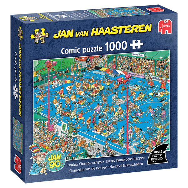Casse-tête Jan Van Haasteren - Championnats de hockey (avec affiche) - 1000 pièces