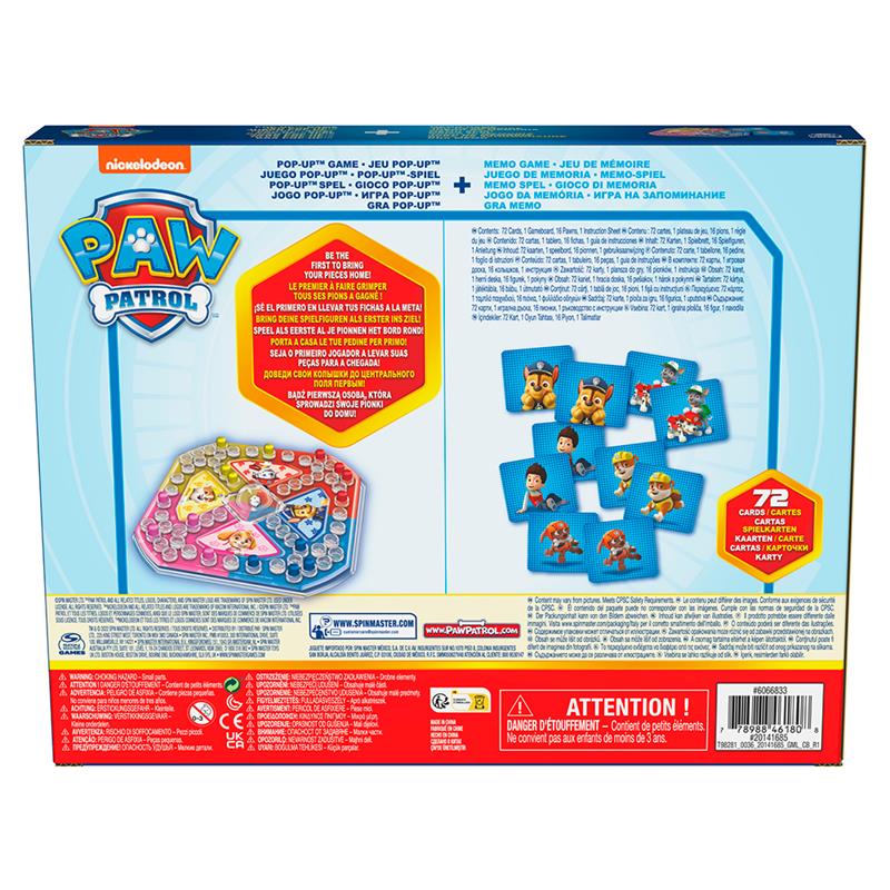 Pop-up Game & Memory Game - Paw Patrol
