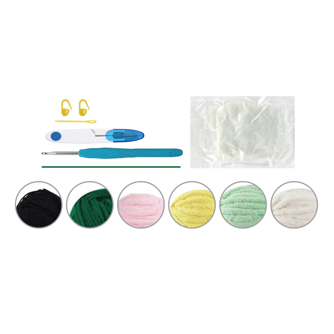 Kit DIY crochet fil pelucheux - Grenouille & marguerite