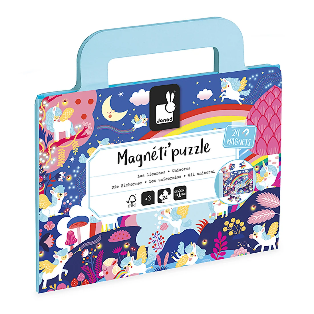Magneti'puzzles Janod - Licornes - 24 pièces