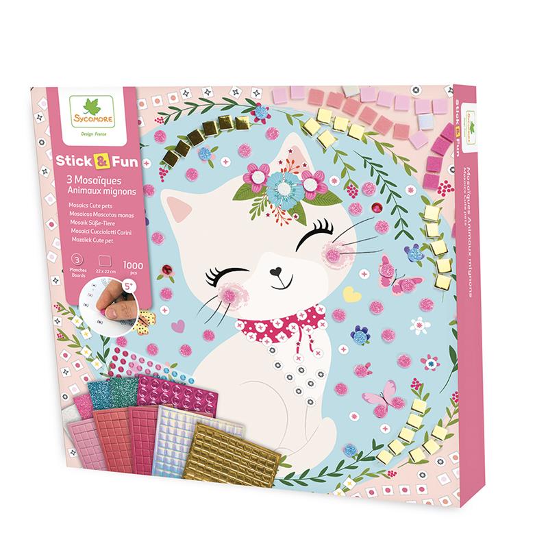 Stick'N Fun Sycomore  - 3 Mosaics - Cute pets