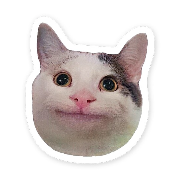 Autocollant en vinyle - Chat souriant