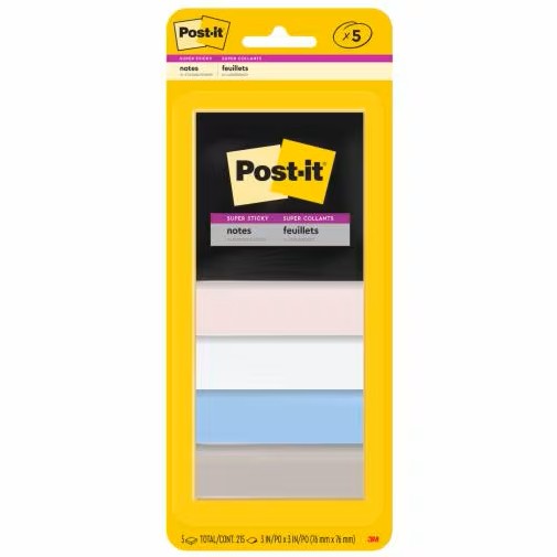 Post-it® Serenity Collection Notes – 3" x 3" – Pack of 5