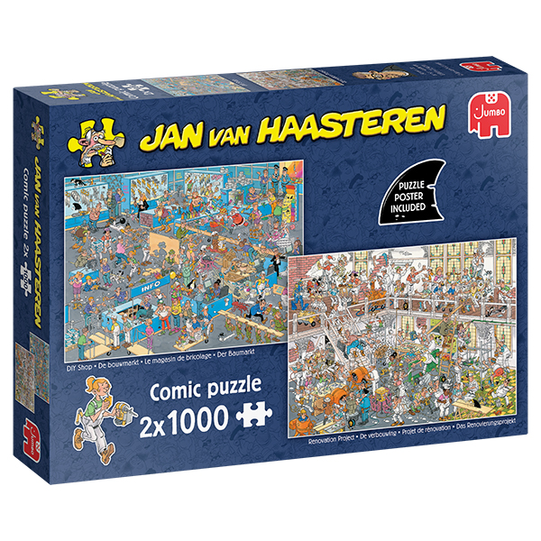 Jan van Haasteren Puzzle - DIY Shop & Renovation Project - 2 x 1000 Pieces