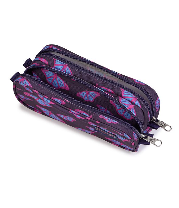 Étui à crayon Jansport Large Accessory Pouch - Papillons violets