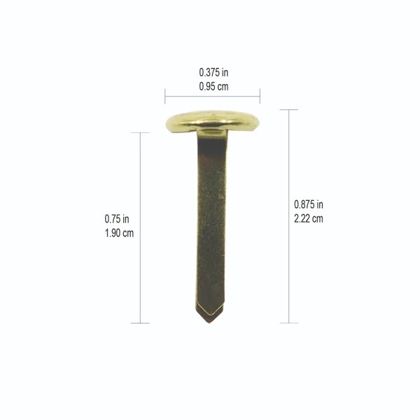 3/4" Brass Fasteners – Pack of 100