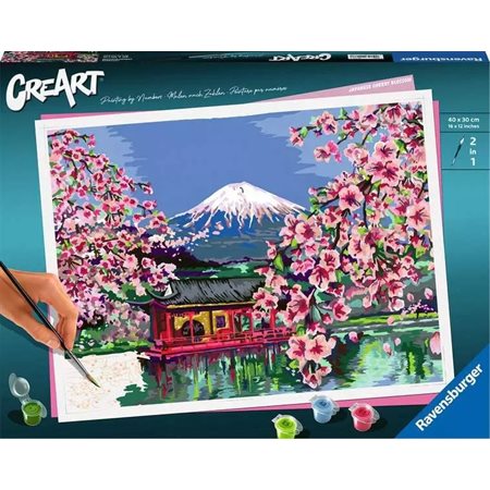 Peinture à numéro CreArt : Fleurs de cerisier japonaises