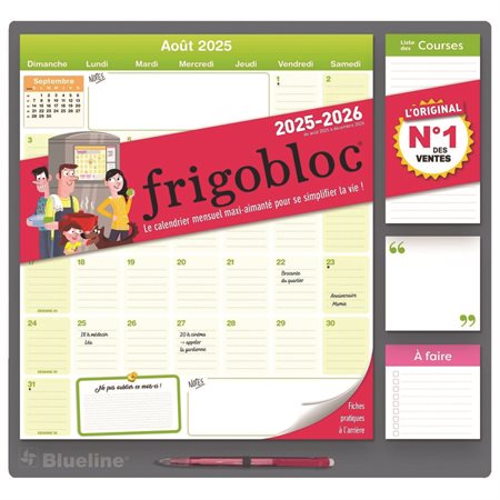 Calendrier magnétique frigobloc (2026) français