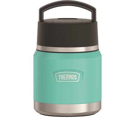 Bocal à nourriture en acier inoxydable avec cuillère Thermos bleu
