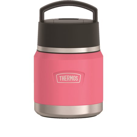 Bocal à nourriture en acier inoxydable avec cuillère Thermos rose