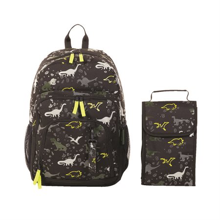 Ensemble sac à dos et boîte à lunch dino