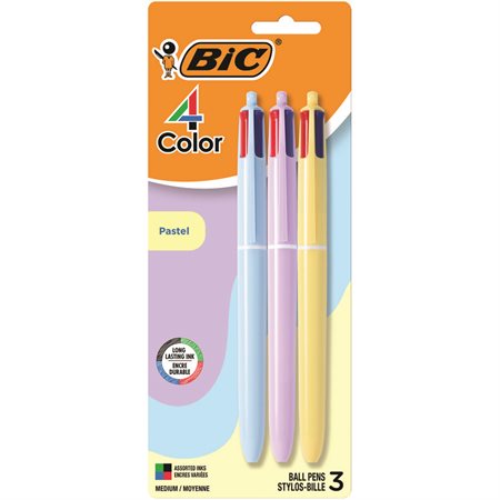 Stylo à bille rétractable 4 couleurs